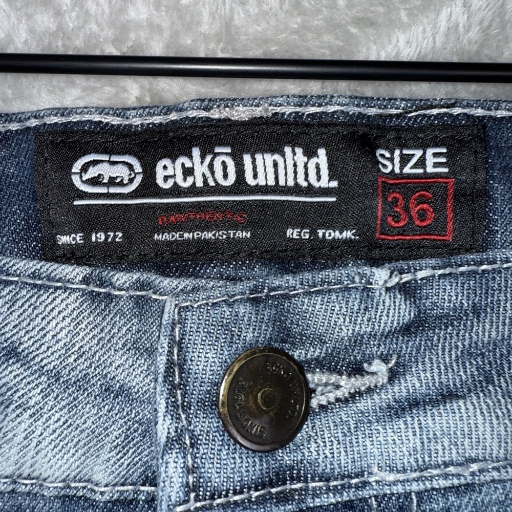 Ecko Unltd Jeans Loose Leg Athletic Fit Y2k Hip‎ Hop Denim Men's 36x32 - Picture 6 of 16